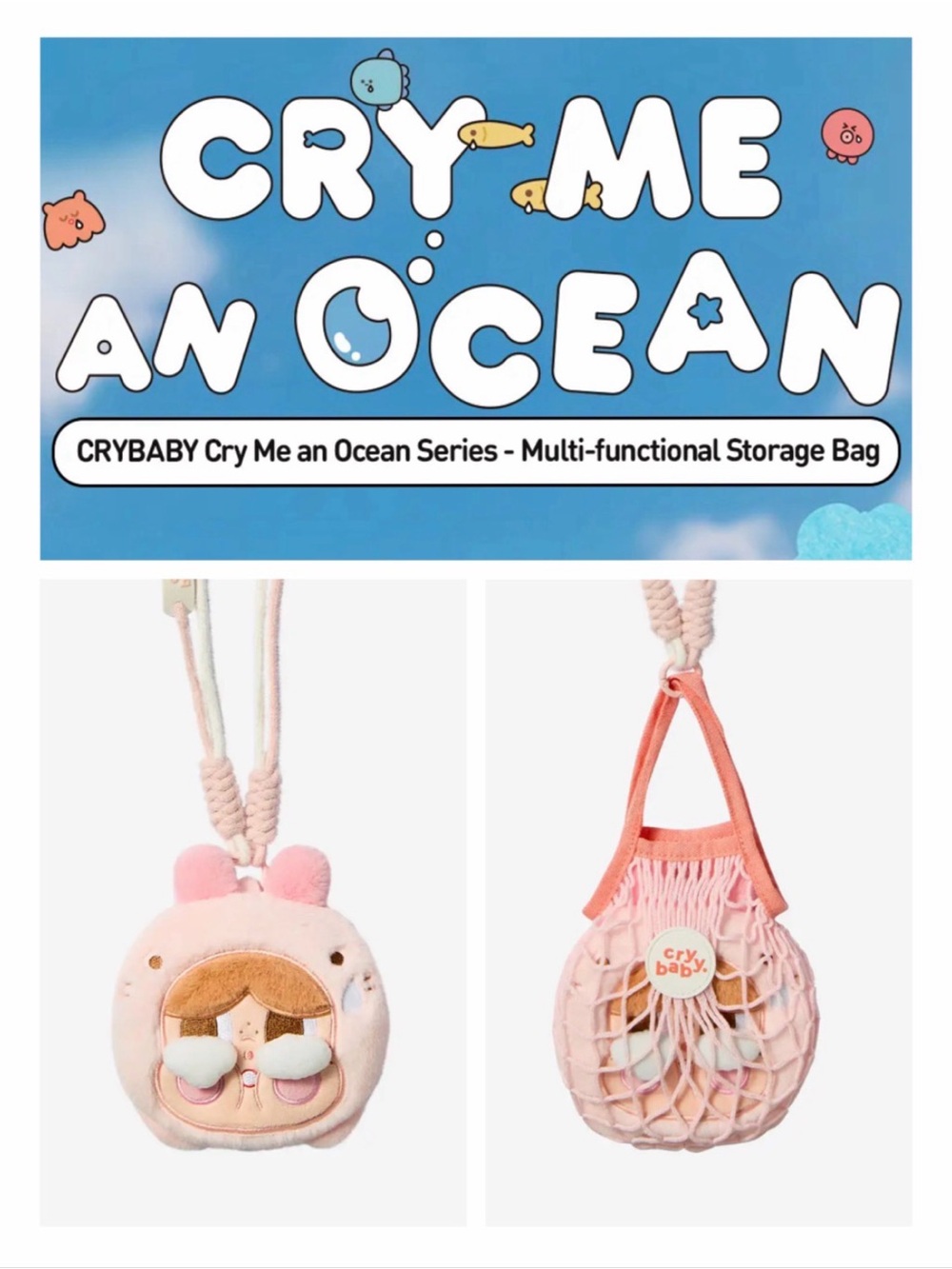 Pop Mart Crybaby Cry Me an Ocean The Sea Bunny Multifunctional Storage Bag